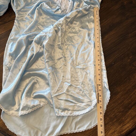 Vintage LADY CAMEO Dallas Satin Lace Puff Long Sleeve Nightgown Dress Union USA - Picture 13 of 13